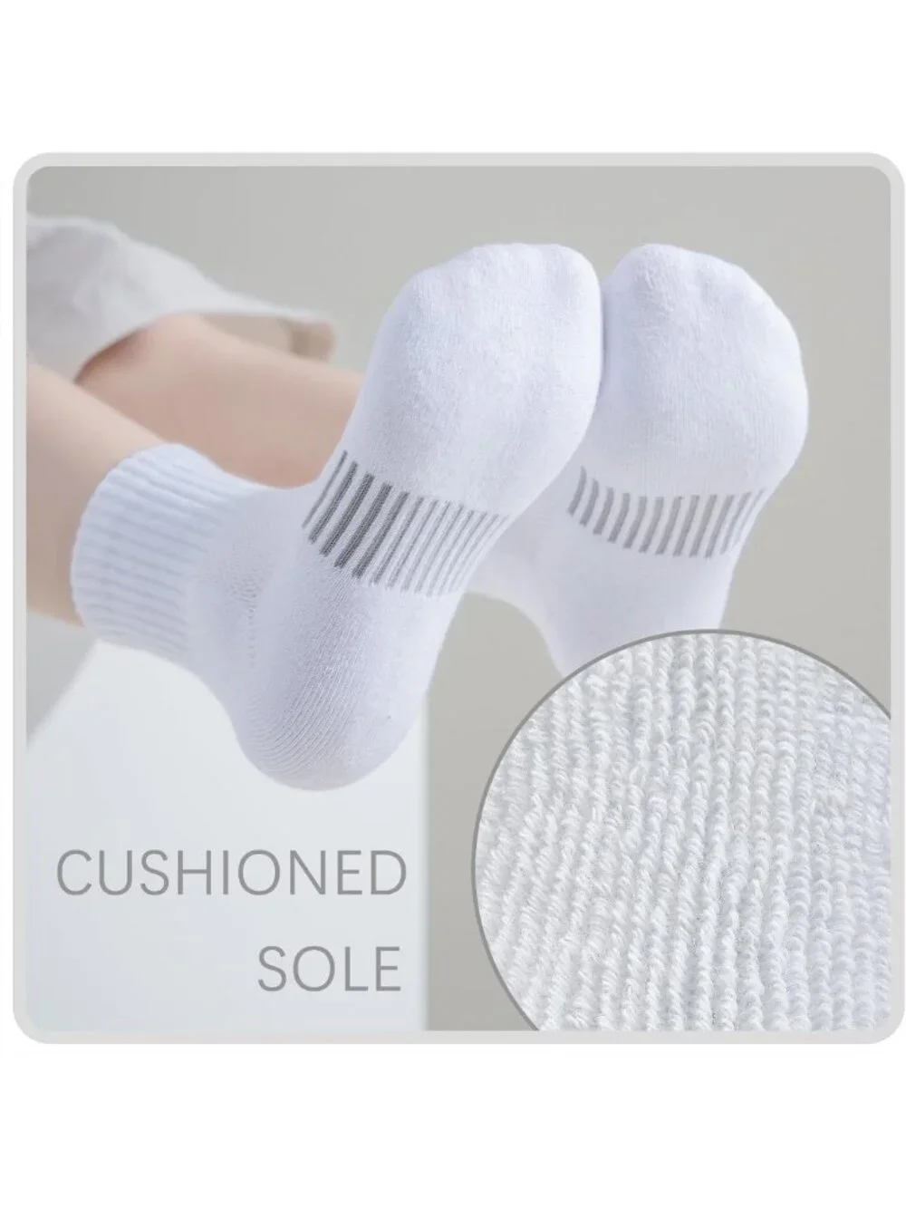 Cushioned Kids Ankle Socks - 10 Pairs Cotton Athletic Quarter Socks for Boys